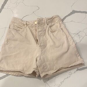 Zara HighWaisted Cream Shorts